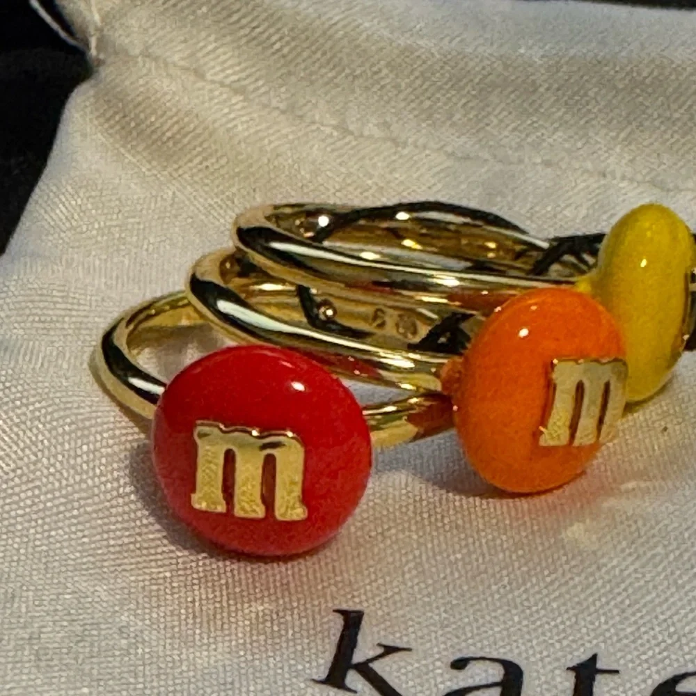 NEW size 7 Kate Spade M&M candy stacking rings set of 3 NWT